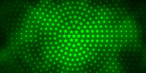 Textura Vectorial Verde Oscuro Con Hermosas Estrellas — Vector de stock