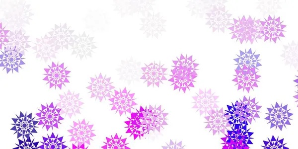 Light Purple Pink Vector Background Christmas Snowflakes Smart Geometrical Abstract — Stock Vector