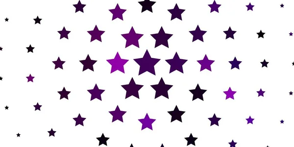 Light Purple Vector Background Colorful Stars — Stock Vector