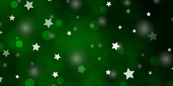 Hellgrüner Vektorhintergrund Mit Kreisen Sternen — Stockvektor