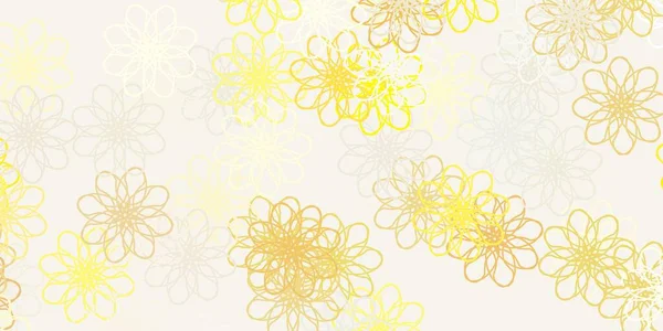 Light Orange Vector Doodle Textur Mit Blumen Illustration Mit Abstrakten — Stockvektor