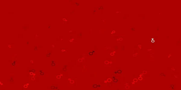 Texture Vectorielle Rouge Clair Avec Des Symboles Droits Des Femmes — Image vectorielle