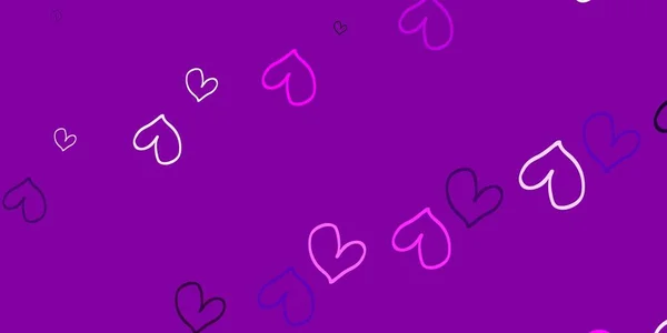 Textura Vectorial Rosa Claro Con Corazones Encantadores Corazones Sobre Fondo — Archivo Imágenes Vectoriales