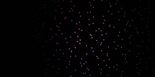 Modèle Vectoriel Violet Foncé Rose Avec Étoiles Néon — Image vectorielle
