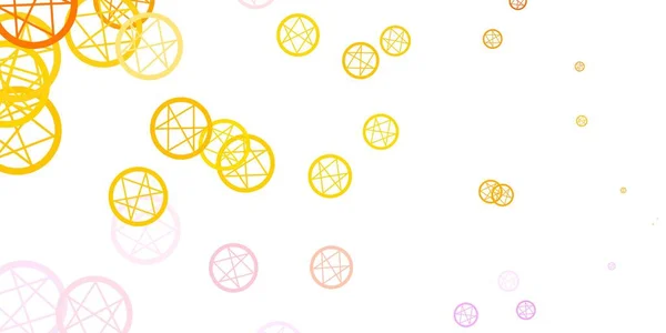 Modèle Vectoriel Rose Clair Jaune Avec Signes Ésotériques Symboles Mystiques — Image vectorielle