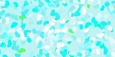 Açık mavi, Memphis şekilli yeşil vektör dokusu. Soyut tarzda, gradyan formlarda basit tasarım. Cep telefonları için arka plan.