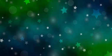 Koyu mavi, sarı vektör düzeni daireler, yıldızlar.