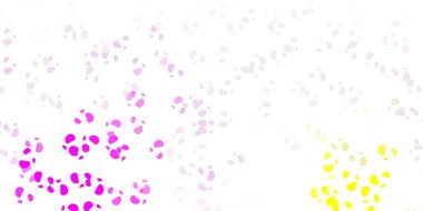 Açık pembe, sarı vektör arkaplan ve rastgele formlar. Basit gradyan şekilli renkli bir çizim. İşiniz için akıllı tasarım.