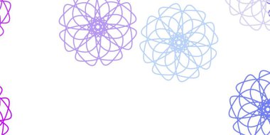 Açık mavi, kırmızı vektör karalama arkaplanı ve çiçekler. Sıradan çiçekli basit renkli bir illüstrasyon. İşiniz için en iyi tasarım.