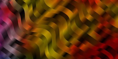 Bükülmüş çizgileri olan çok renkli vektör arkaplanı.