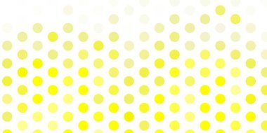 Daire şekilli açık sarı vektör düzeni. Baloncuklu gradyan tarzda soyut dekoratif tasarım. Reklamlarınız için tasarım.