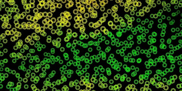 Темно Зеленый Желтый Векторный Отрезок Точками Иллюстрация Набором Ярких Красочных — стоковый вектор