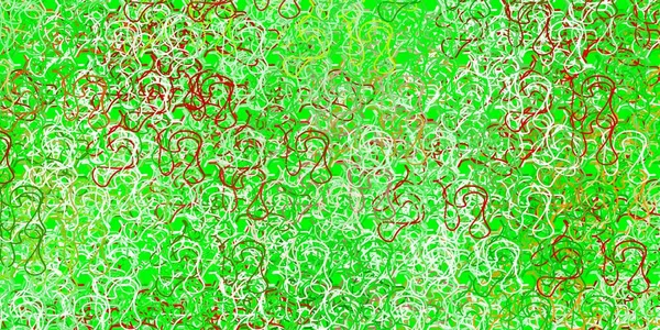 浅绿色 红色矢量背景 有皱纹线 带有渐变曲线的抽象样式的说明 为您的业务推广设计 — 图库矢量图片