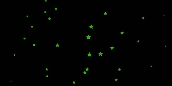 Plantilla Vectorial Verde Oscuro Con Estrellas Neón — Archivo Imágenes Vectoriales