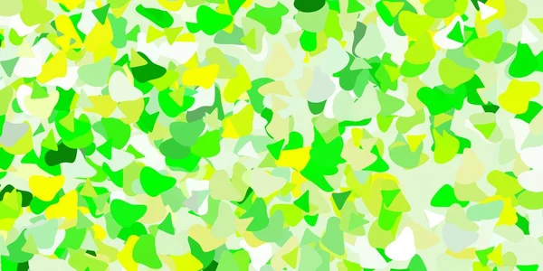 Hellgrüne Gelbe Vektorschablone Mit Abstrakten Formen Illustration Mit Farbenfrohen Formen — Stockvektor