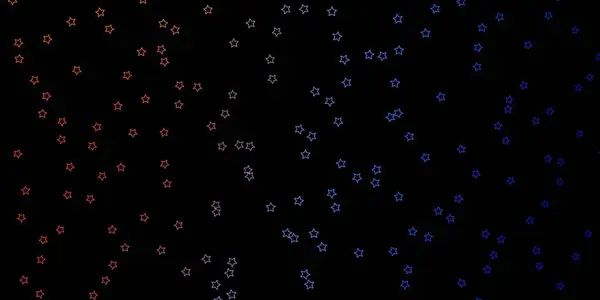 Donkerblauw Rode Vectorachtergrond Met Kleurrijke Sterren — Stockvector