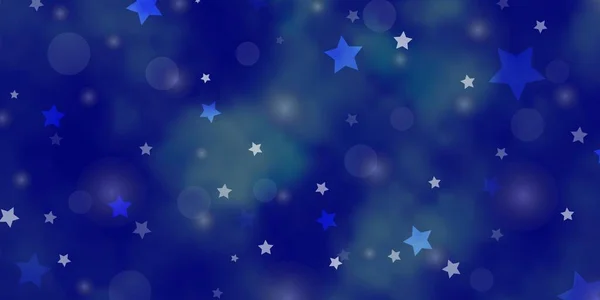 Padrão Vetor Azul Claro Com Círculos Estrelas —  Vetores de Stock