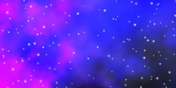 Sötét Rózsaszín Kék Vektor Elrendezés Fényes Csillagokkal — Stock Vector