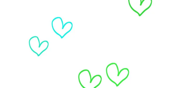 Ljusgrön Vektortextur Med Härliga Hjärtan Illustration Med Hjärtan Kärlek Koncept — Stock vektor