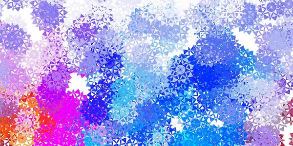 Leichtes Mehrfarbiges Vektormuster Mit Farbigen Schneeflocken Einfache Abstrakte Illustration Mit — Stockvektor