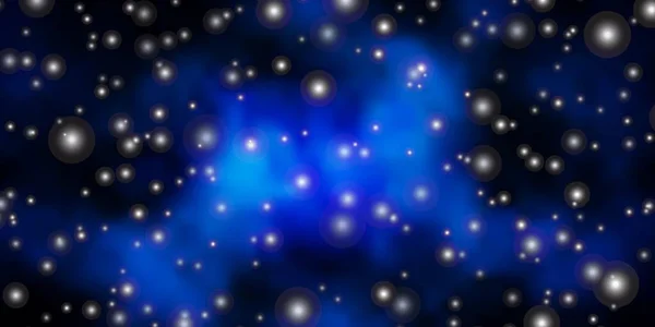 Mörkblå Vektor Layout Med Ljusa Stjärnor — Stock vektor