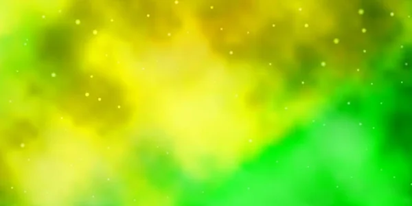 抽象的な星とライトグリーン 黄色のベクトルパターン — ストックベクタ