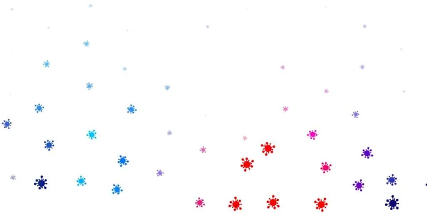 Lichtblauwe Rode Vectorachtergrond Met Covid Symbolen Slimme Illustratie Met Felle — Stockvector