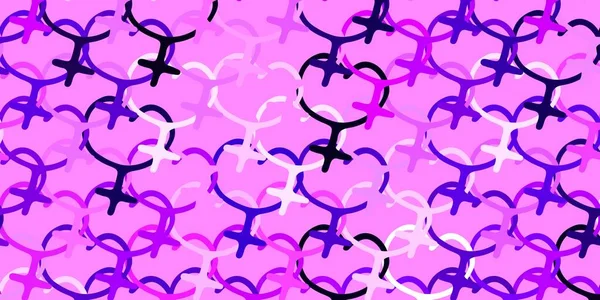Luz Púrpura Fondo Vectorial Rosa Con Símbolos Mujer Ilustración Colorida — Vector de stock