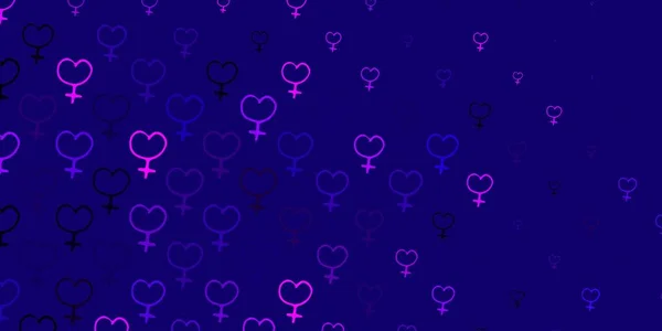 Patrón Vectorial Púrpura Claro Con Elementos Feministas Ilustración Abstracta Con — Vector de stock