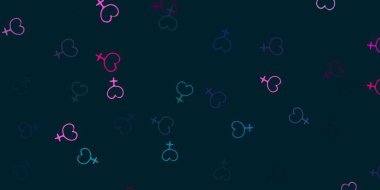 Light Blue, Red vector backdrop with woman's power symbols. Simple design in abstract style with women's rights activism. Best design to show the power of women.