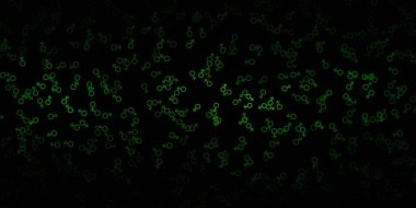 Esrarengiz işaretli koyu yeşil vektör şablonu. Renkli mistik semboller. Antik tarzda bir eğilim var. Doğaüstü tasvirler için basit tasarım.