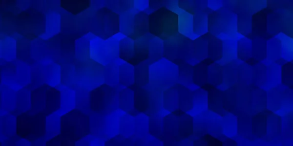 Donkerblauwe Vectorlay Out Met Zeshoekige Vormen Glitter Abstracte Illustratie Zeshoekige — Stockvector