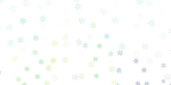 Light Blue Green Vector Abstract Layout Leaves Sketchy Doodles Leaves — 스톡 벡터