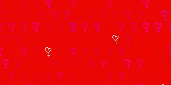Голубой Красный Векторный Фон Женскими Символами Абстрактная Иллюстрация Изображением Женской — стоковый вектор
