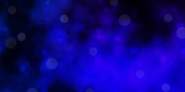 Темный Синий Векторный Фон Кругами Красочная Иллюстрация Градиентными Точками Стиле — стоковый вектор