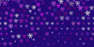 Koronavirüs elementli açık pembe vektör deseni. Biyolojik değişim şekilli soyut çizimler. Sağlık korunması için duvar kağıdı.