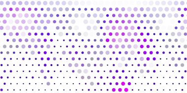 Açık mor, daireli pembe vektör şablonu. Baloncuklu gradyan tarzda soyut dekoratif tasarım. Broşürler, broşürler için desen.