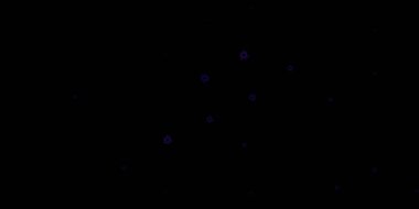 Koyu mor, koronavirüs elementli pembe vektör deseni. Biyolojik değişim şekilli soyut çizimler. Salgın bilgisine karşı basit tasarım.