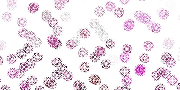 Padrão Doodle Vetor Rosa Claro Com Flores Design Simples Com — Vetor de Stock