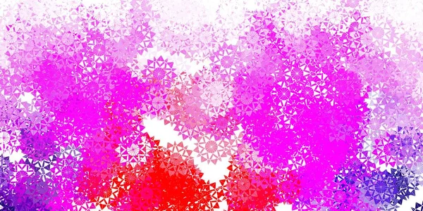 Světle Fialová Růžová Vektorová Šablona Ledovými Vločkami Jednoduchá Abstraktní Ilustrace — Stockový vektor