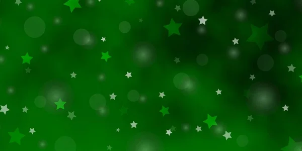 Ljusgrön Vektor Struktur Med Cirklar Stjärnor Abstrakt Illustration Med Färgglada — Stock vektor
