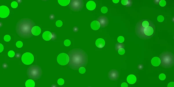 Plantilla Vectorial Verde Claro Con Círculos Estrellas Discos Coloridos Estrellas — Vector de stock