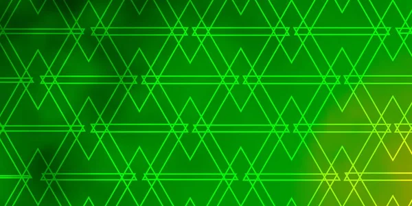 Fondo Vectorial Verde Claro Con Líneas Triángulos Ilustración Abstracta Moderna — Vector de stock