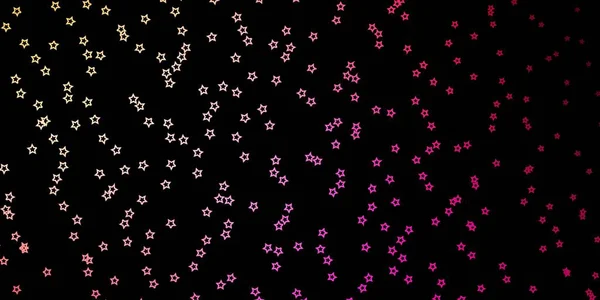 Mørkerosa Gul Vektorbakgrunn Med Små Store Stjerner Fargerik Illustrasjon Abstrakt – stockvektor