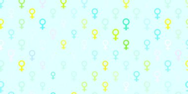 Kadın hakları sembollü çok renkli vektör dokusu. Değişken feminizm şekilli renkli bir illüstrasyon. Uluslararası Kadınlar Günü için Tasarım.