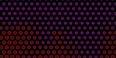 Din sembollü koyu pembe vektör dokusu. Sihirli ruhani güç işaretleri olan bir ilüzyon. Doğaüstü tasvirler için basit tasarım.