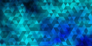 Açık mavi, çokgen tarzda yeşil vektör arkaplan. Doğa tarzında üçgenleri olan güzel bir çizim. Reklamlar için desen.