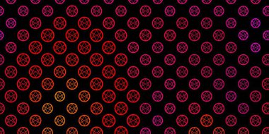 Esrarengiz sembollü koyu pembe, sarı vektör arkaplan. Gotik eğilimli soyut illüstrasyon. Gizemli, mistik tasarımlar için arkaplan.