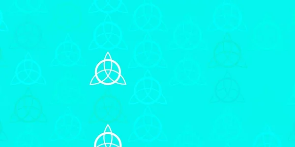 Γαλάζια Πράσινη Διανυσματική Υφή Θρησκευτικά Σύμβολα Ρετρό Σχέδιο Αφηρημένο Στυλ — Διανυσματικό Αρχείο