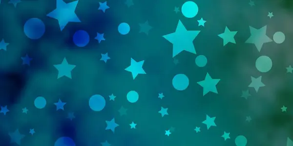 Diseño Vectorial Luz Azul Con Círculos Estrellas — Vector de stock